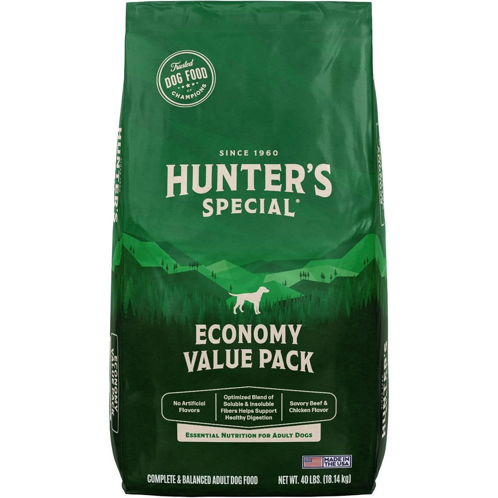 Hunter's Special Dog Food Mini Chunks 18P 7Fat Adult Dry Dog Food Savory Beef And Chicken Formula 40 Pound Bag
