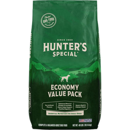 Hunter's Special Dog Food Mini Chunks 18P 7Fat Adult Dry Dog Food Savory Beef And Chicken Formula 40 Pound Bag