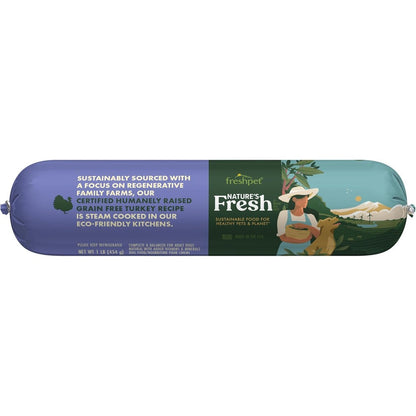 Freshpet Nature's Fresh Grain Free Turkey Recipe Dog Food Roll, 16 Ounce, Authentic USA Imported Premium Pet Nutrition