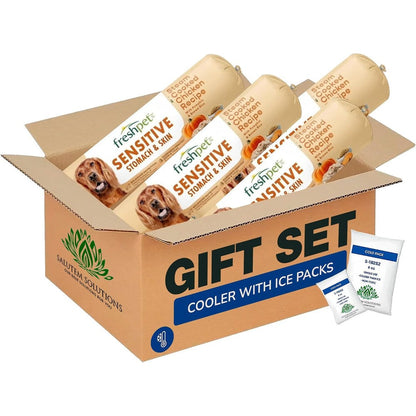 Salutem Vita Sensitive Stomach Dog Food Roll, Chilled Turkey And Rice Meal, Gift Set: 1.5 Pound - Pack Of 4 (Total 6 Pound)