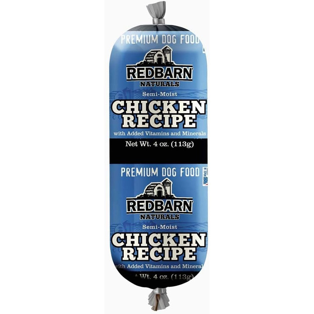 Redbarn Chicken Recipe Rolled Food For Dogs Premium Natural Semi-Moist Dog Food And Training Treat 4 Ounce Roll
