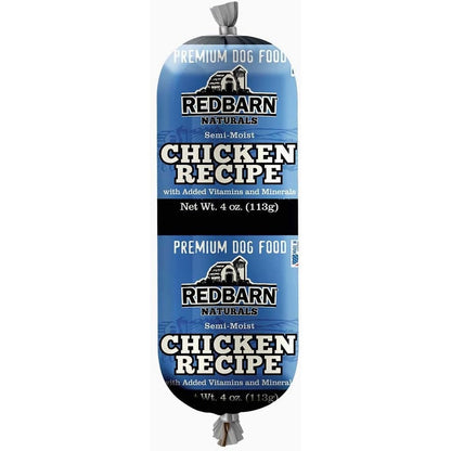 Redbarn Chicken Recipe Rolled Food For Dogs Premium Natural Semi-Moist Dog Food And Training Treat 4 Ounce Roll