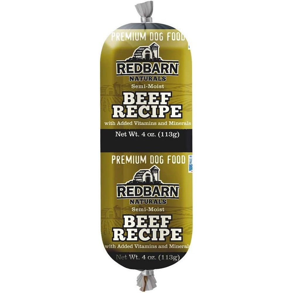 Redbarn Beef Recipe Rolled Dog Food Premium Semi-Moist Nutritious Meal Or Treat 4 Ounce