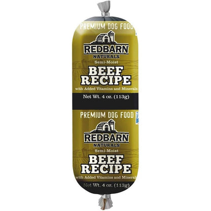 Redbarn Beef Recipe Rolled Dog Food Premium Semi-Moist Nutritious Meal Or Treat 4 Ounce