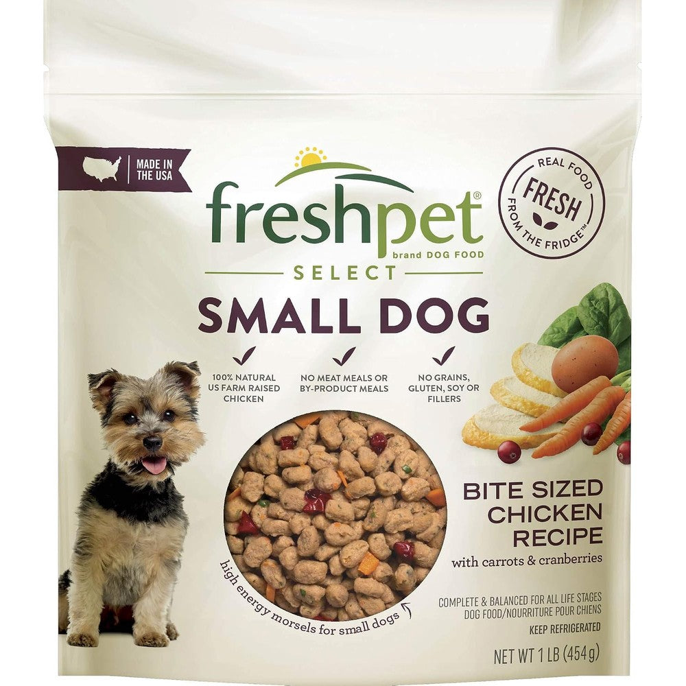 Freshpet Select Small Dog Bite Sized Chicken Recipe Grain Free Fresh Dog Food 1 Pound