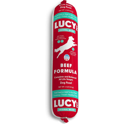Lucy Pet Products Beef Formula Dog Food Roll For All Life Stages 4 Pound, 100600047