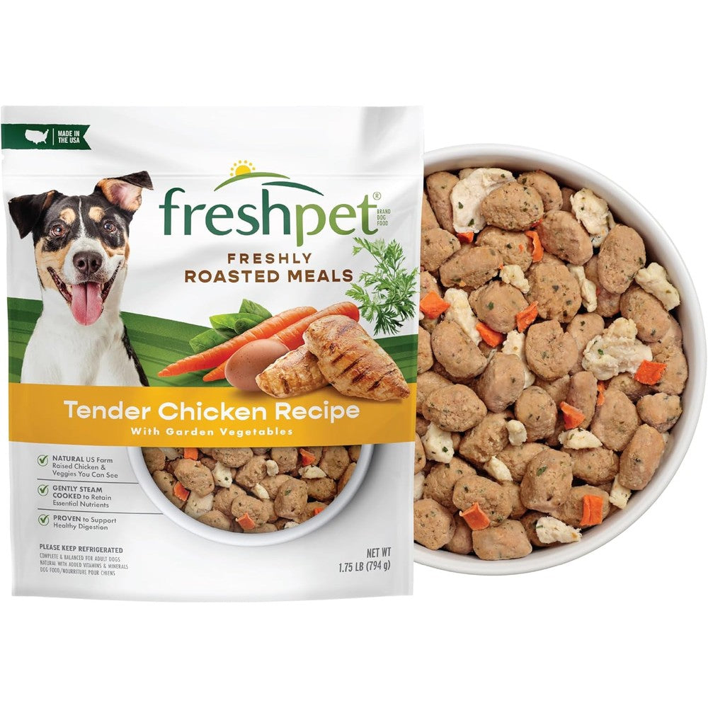 Freshpet Roasted Meals Tender Chicken Recipe With Garden Vegetables For Dogs 1.75 Pound Bag