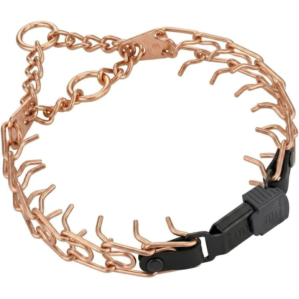 Herm Sprenger Curogan Dog Training Collar With Short Links Quick Release ClicLock Buckle And Biothane Insert Black 20 Inches By 3.0mm