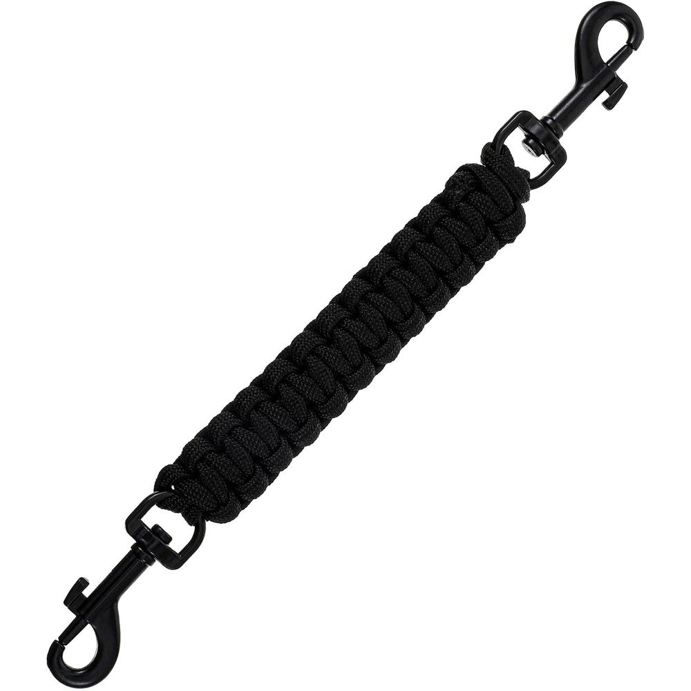 YUEPET Dog Prong Collar Safety Clip Handmade Backup Paracord Connector Strap With Double Ended Swivel Clasp For Leash And Harness Accessories Black