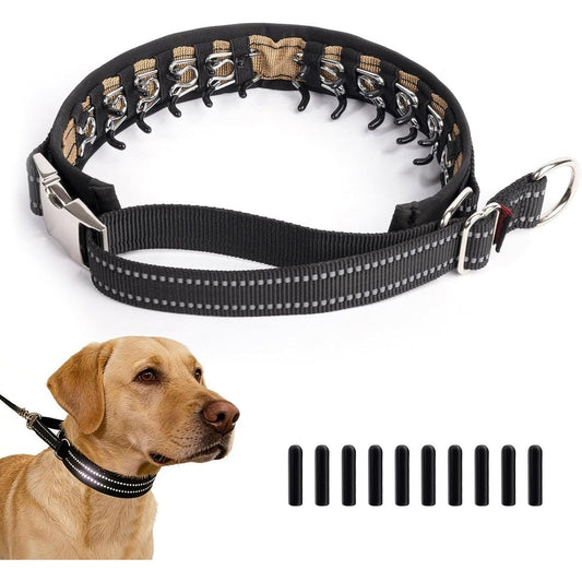 Pudiwind Hidden Prong Collar Heavy Duty Martingale Pinch Collar With Quick Release Metal Buckle For Dog Training Adjustable 12 To 16 Inches