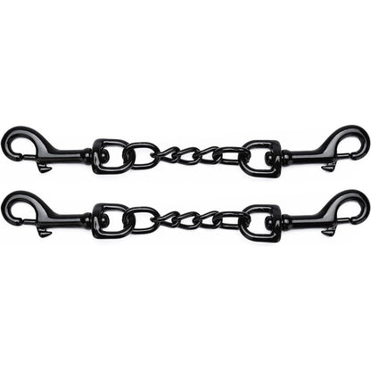 DEYACE Metal Dog Collar Safety Clip Heavy Duty Backup Connector For Prong Collars And Dog Harnesses Rust Resistant Silver 8 Inch 2 Pack