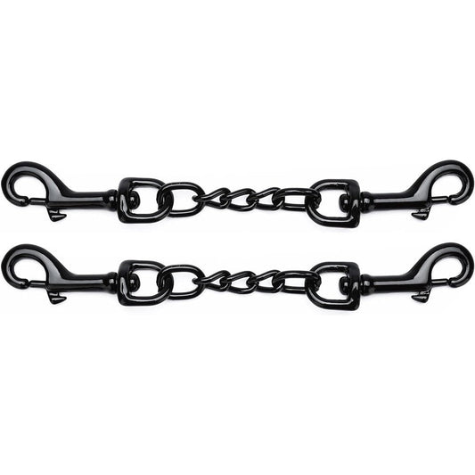 DEYACE Metal Dog Collar Safety Clip Heavy Duty Backup Connector For Prong Collars And Dog Harnesses Rust Resistant Silver 8 Inch 2 Pack