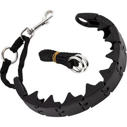 RamPro Dog Training Large Pinch Collar Triple Crown Gentle Effective Control Anti Barking Behavioral Collar With Adjustable Links Black Large Size