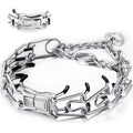 Mozeto Adjustable Quick Release Stainless Steel Dog Training Prong Collar With Metal Buckle And Rubber Tips For Small Medium Large Dogs
