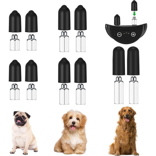 Zhengmy Dog Shock Collar Conductive Rubber Tips and Female Contact Points Set for Pet Training Bark Collars Black and Silver 36 Pieces