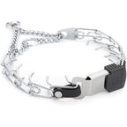 Herm Sprenger Chrome Plated Steel No Pull Dog Training Prong Collar With Quick Release ClicLock Buckle And Biothane Insert Black 16 Inches By 2.25 ...