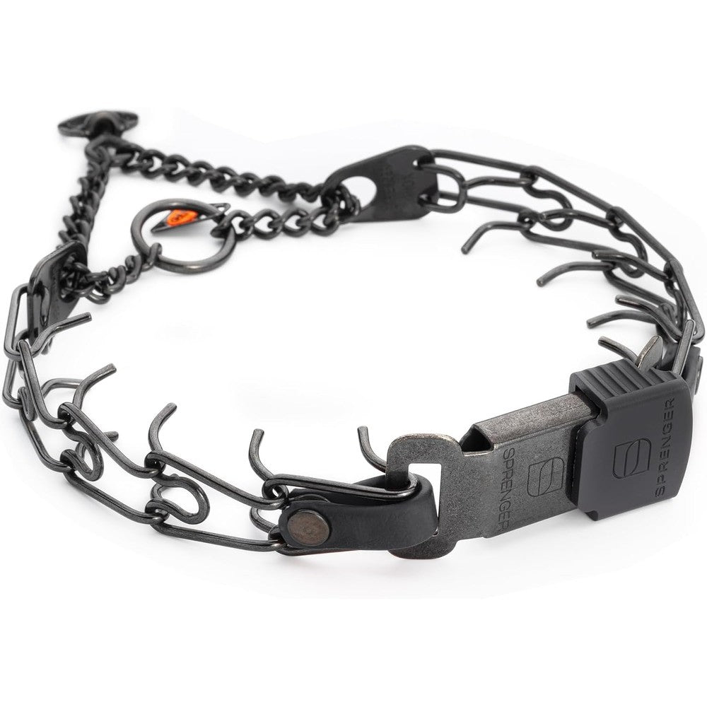 Herm Sprenger Black Stainless Steel Dog Training Collar With Quick Release ClicLock Buckle And Biothane Insert Sixteen Inches By Two Point Two Five...