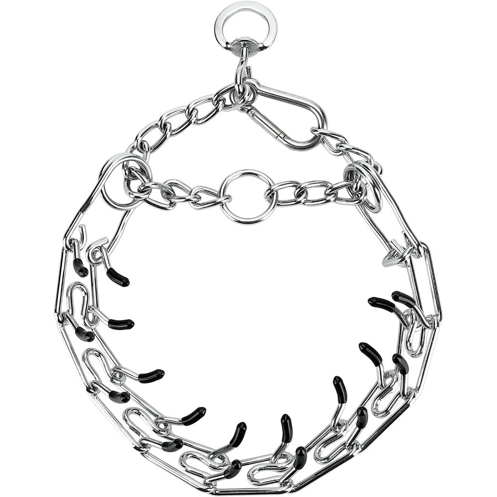 DEYACE Stainless Steel Dog Training Prong Collar With Quick Release Carabiner Adjustable Pinch Choke Collar For Small Dogs Size Small