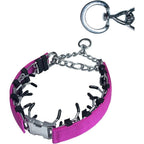 HAESINPA Adjustable Prong Dog Training Collar With Rotating Ring Welding And Quick Release Buckle For Small Medium Large Dogs Medium Large Size Pink
