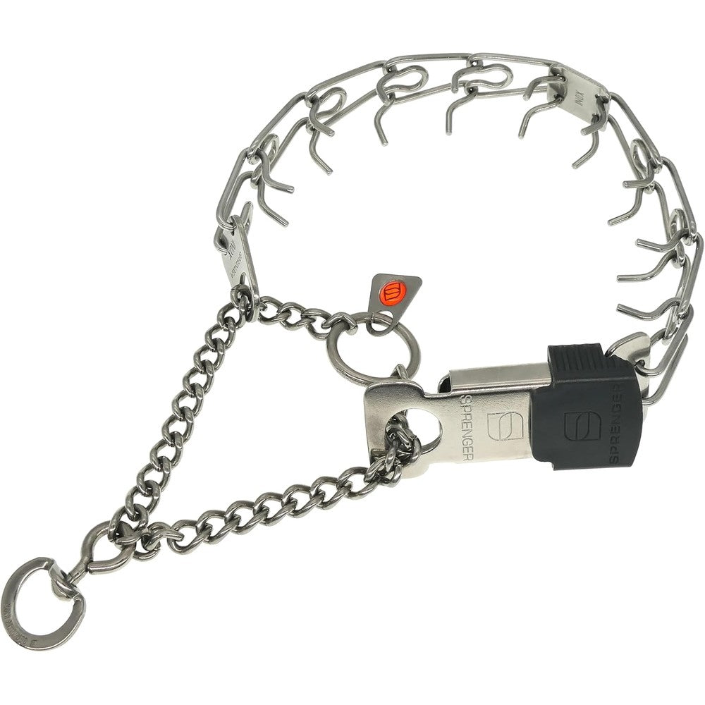 Herm Sprenger Stainless Steel Prong Dog Training Collar With Quick Release ClicLock Buckle For Small Medium Dogs Sixteen Inches