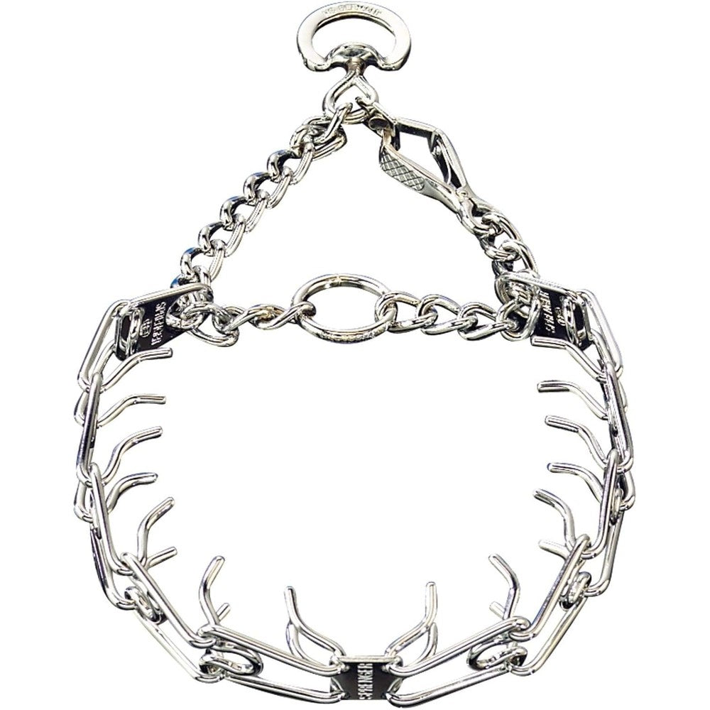 Herm Sprenger Chrome Plated Steel Training Prong Collar With Quick Release Scissor Snap For Dogs Medium Three Millimeter Twenty One Inch