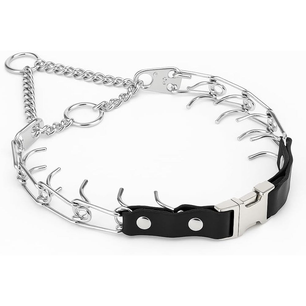 Herm Sprenger Chrome Prong Dog Training Collar With Quick Release Buckle For Small Medium Dogs Thirteen To Nineteen Inches