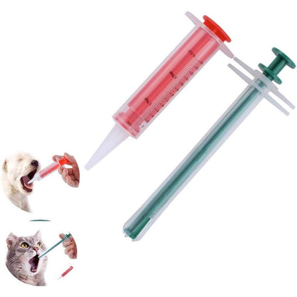 Qiyadin Pet Large Piller Gun And Liquid Medicine Syringe Kit With Soft Rubber Tip Oral Tablet Capsule Dispenser Feeding Tool For Dogs And Cats