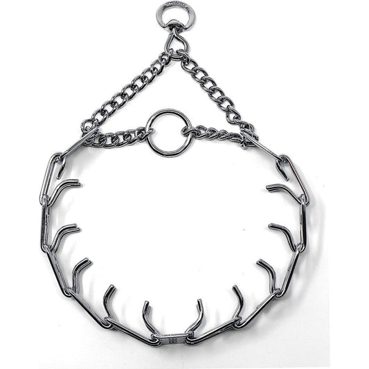 Herm Sprenger Prong Dog Training Collar Chrome Plated Steel Sixteen Inch Base Length Two Point Two Five Millimeter Gauge For Dogs Up To Forty Pounds