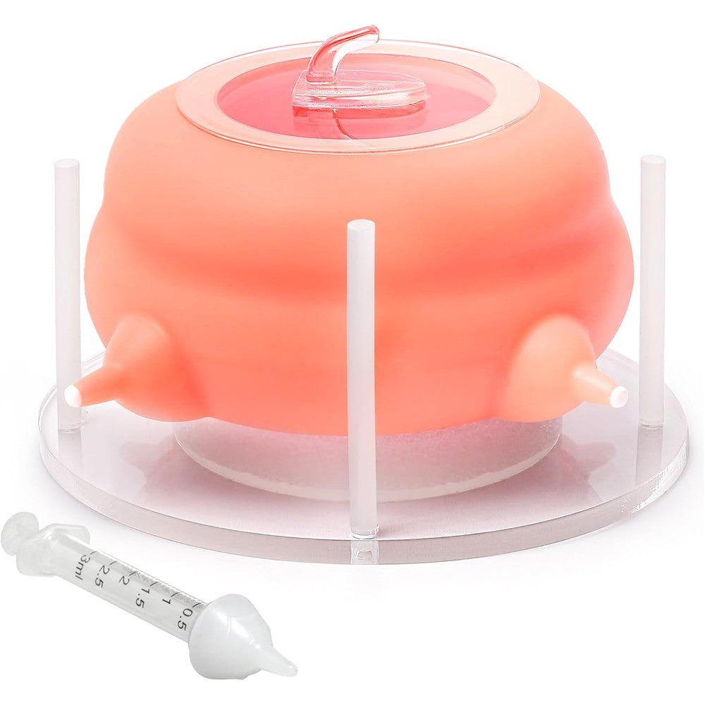Elevonix 200ml Silicone Multi Pet Milk Feeder With 4 Nipples For Puppies And Kittens Pink Nursing Station Includes Syringe