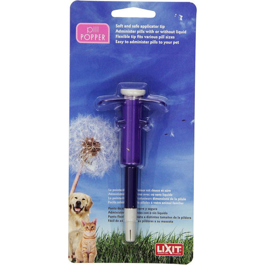 Lixit Pill Popper Pet Medication Dispenser Tool With Safe Soft Tip For Dogs And Cats Purple Variant One Count Imported From USA