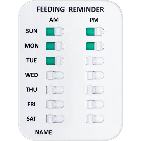 Coolrunner Pet Feeding Reminder Board For Dogs And Cats With Magnetic And Double Sided Adhesive Mounts White