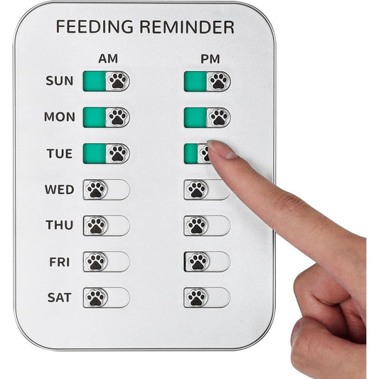 YAUYIK Magnetic Dog Feeding Reminder With Sticker Morning And Evening Daily Indication Chart Sign For Tracking Pet Feeding And Medication Silver