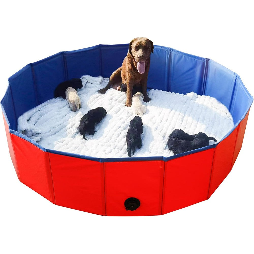 Artilife Whelping Pen For Dogs And Puppies Foldable Dog Birth Supplies Heavy Duty Pet Bath Pool And Ball Pit 63 Inch Diameter By 12 Inch Height