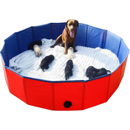 Artilife Whelping Pen For Dogs And Puppies Foldable Dog Birth Supplies Heavy Duty Pet Bath Pool And Ball Pit 63 Inch Diameter By 12 Inch Height