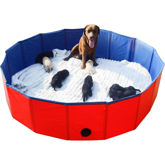 Artilife Whelping Pen For Dogs And Puppies Foldable Dog Birth Supplies Heavy Duty Pet Bath Pool And Ball Pit 63 Inch Diameter By 12 Inch Height