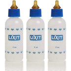 Lixit Small Animal Nursing Bottle For Kittens And Puppies Made In USA BPA Free Customizable Nipple Three Pack Two Ounce Bottles