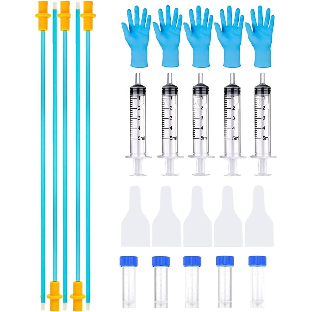 Dielly 5 Set Canine Artificial Insemination Dog Breeding Kit Disposable Insemination Supplies With Seven Point Eight Seven Inch Catheter Size Small