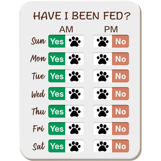EliteSign Dog Feeding Reminder Daily Morning And Evening Chart Slider Sign For Pet Medication Tracker On Fridge Or Wall Acrylic Large Size