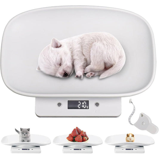Qulable Digital Small Animal Scale With Measuring Tape For Newborn Puppies Kittens And Rabbits High Precision Weight Monitoring Black