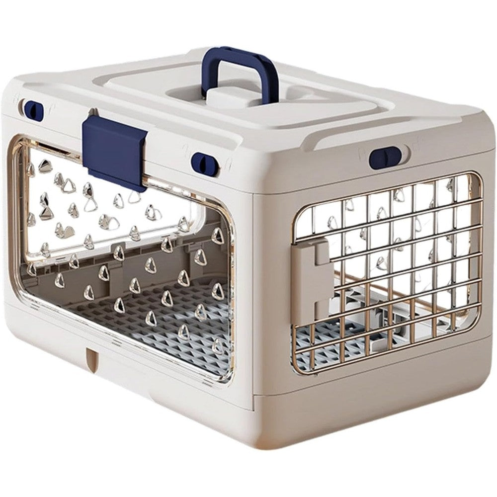 Generic Folding Puppy Crate Hard Sided Transparent Portable Dog Kennel Pet Carrier For Small Dogs Cats And Rabbits White Number Eight