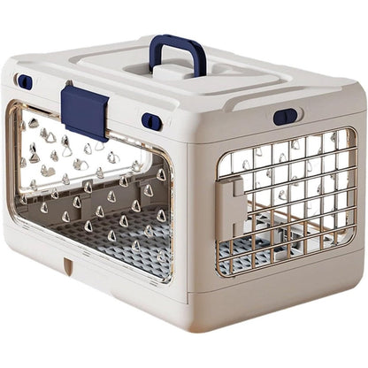 Generic Folding Puppy Crate Hard Sided Transparent Portable Dog Kennel Pet Carrier For Small Dogs Cats And Rabbits White Number Eight