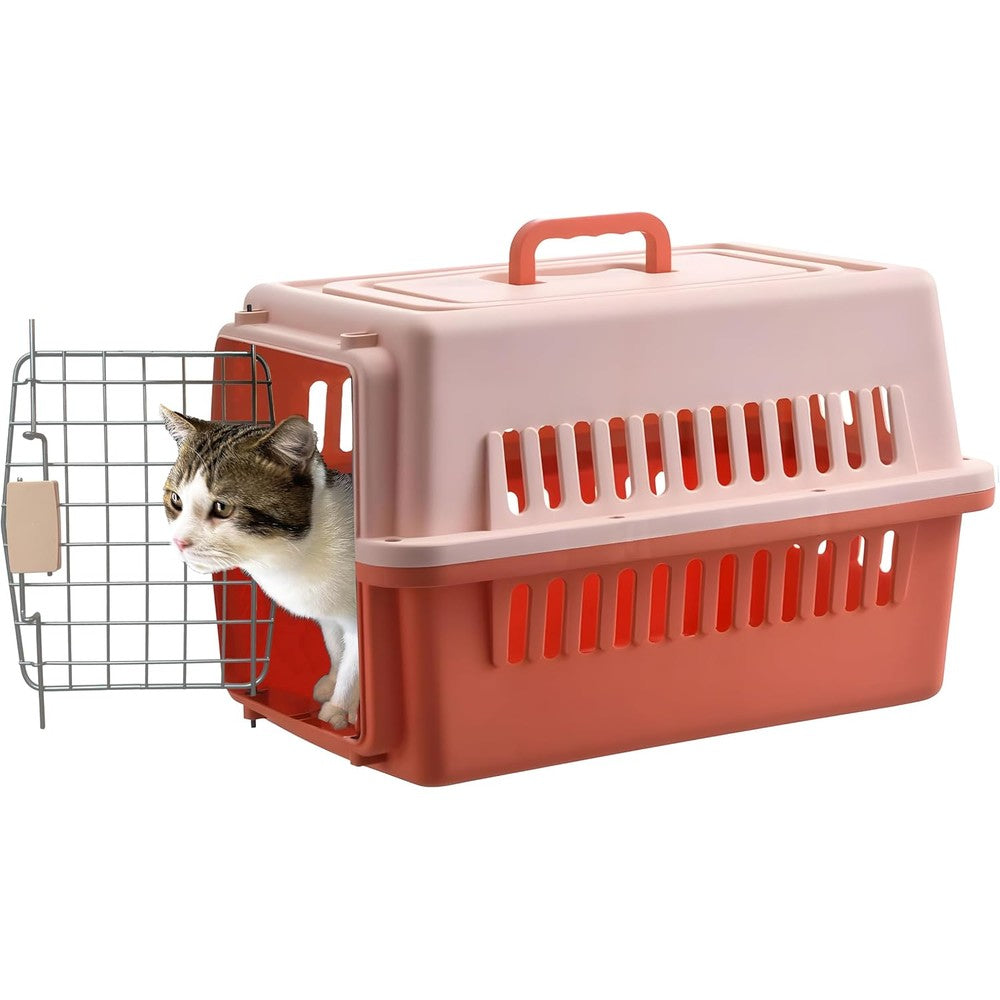LLGJ Pets Hard Sided Travel Carrier Kennel 23 Inches Long For Dogs And Cats Up To 20 Pounds Airline Approved Road Travel Box Orange