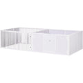 PawHut Indoor Dog Whelping Box And Puppy Playpen With Removable Doors Two Room Design White Eighty One Inches By Thirty Nine Inches