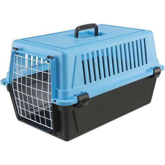 Ferplast Atlas 20 Hard Sided Cat And Dog Carrier For Toy Breeds And Small Animals Heavy Duty Pet Travel Crate, Blue