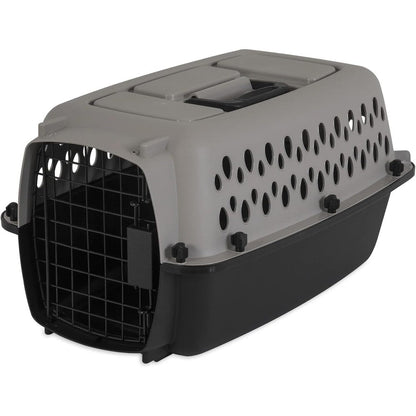 Generic Pet Portable Kennel for Dogs Hard Sided Travel Carrier with Metal Door Black and Grey Extra Small for Pets Up to 10 Pounds 19 Inches