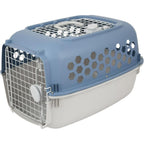 Generic 24 Inch Two Door Top Load Hard Sided Plastic Pet Travel Carrier Kennel With Ventilation And Security Lock For Dogs And Cats Blue