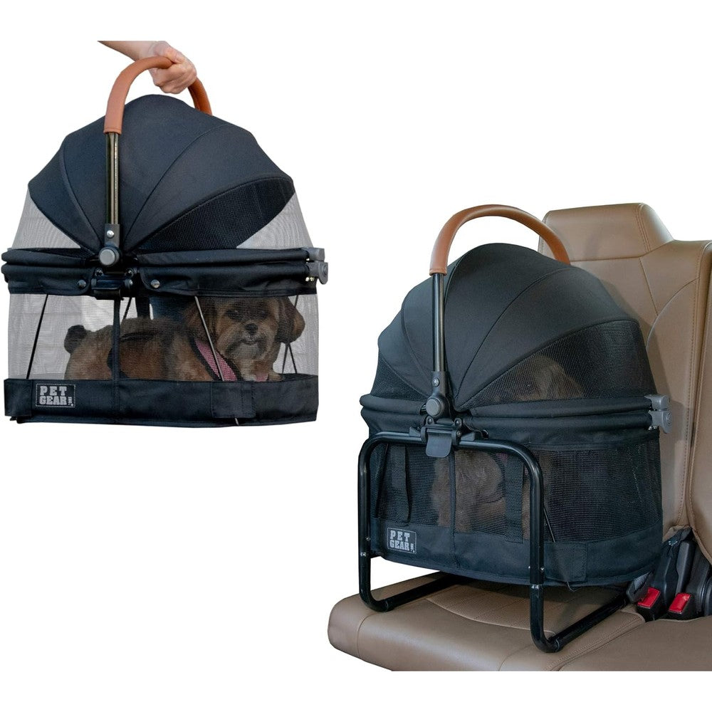 Pet Gear No-Zip View 360 Pet Carrier And Car Seat With Booster Frame Mesh Ventilation For Small Dogs And Cats Lava 20 Inch