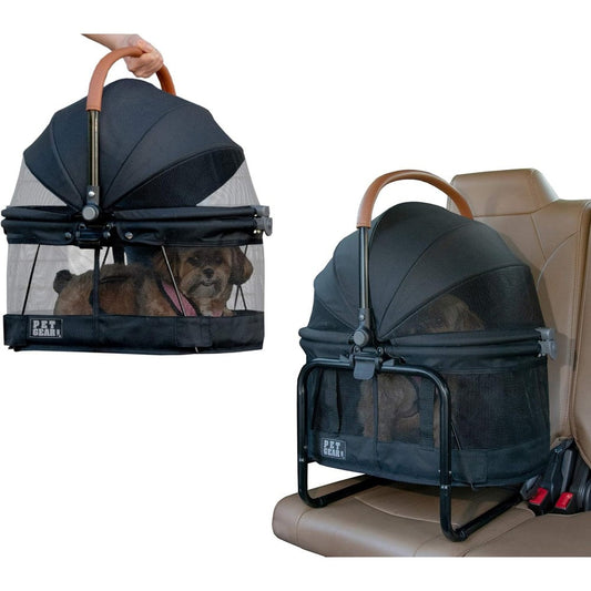 Pet Gear No-Zip View 360 Pet Carrier And Car Seat With Booster Frame Mesh Ventilation For Small Dogs And Cats Lava 20 Inch