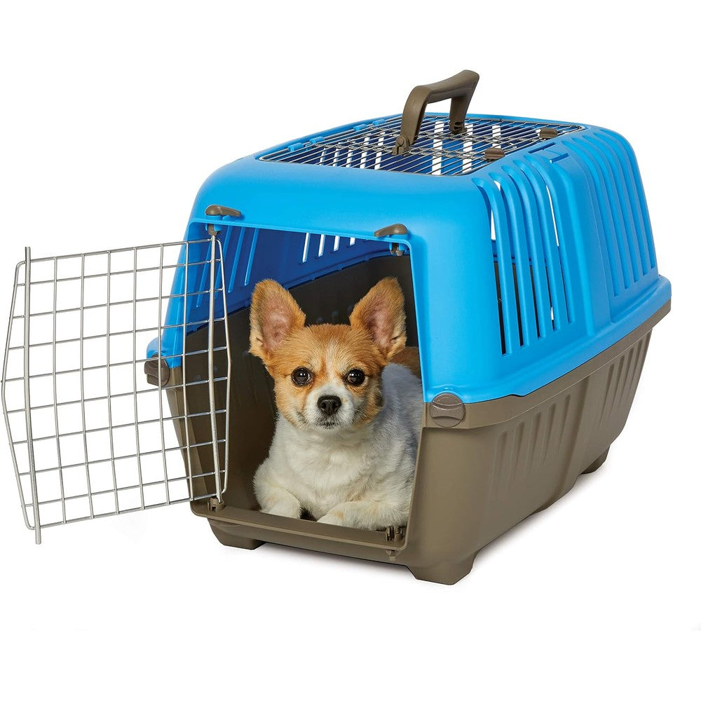 MidWest Homes For Pets Spree Hard Sided Two Door Travel Carrier For Cats And Small Dogs Blue Twenty Four Inches Fits Pets Up To Twenty Five Pounds