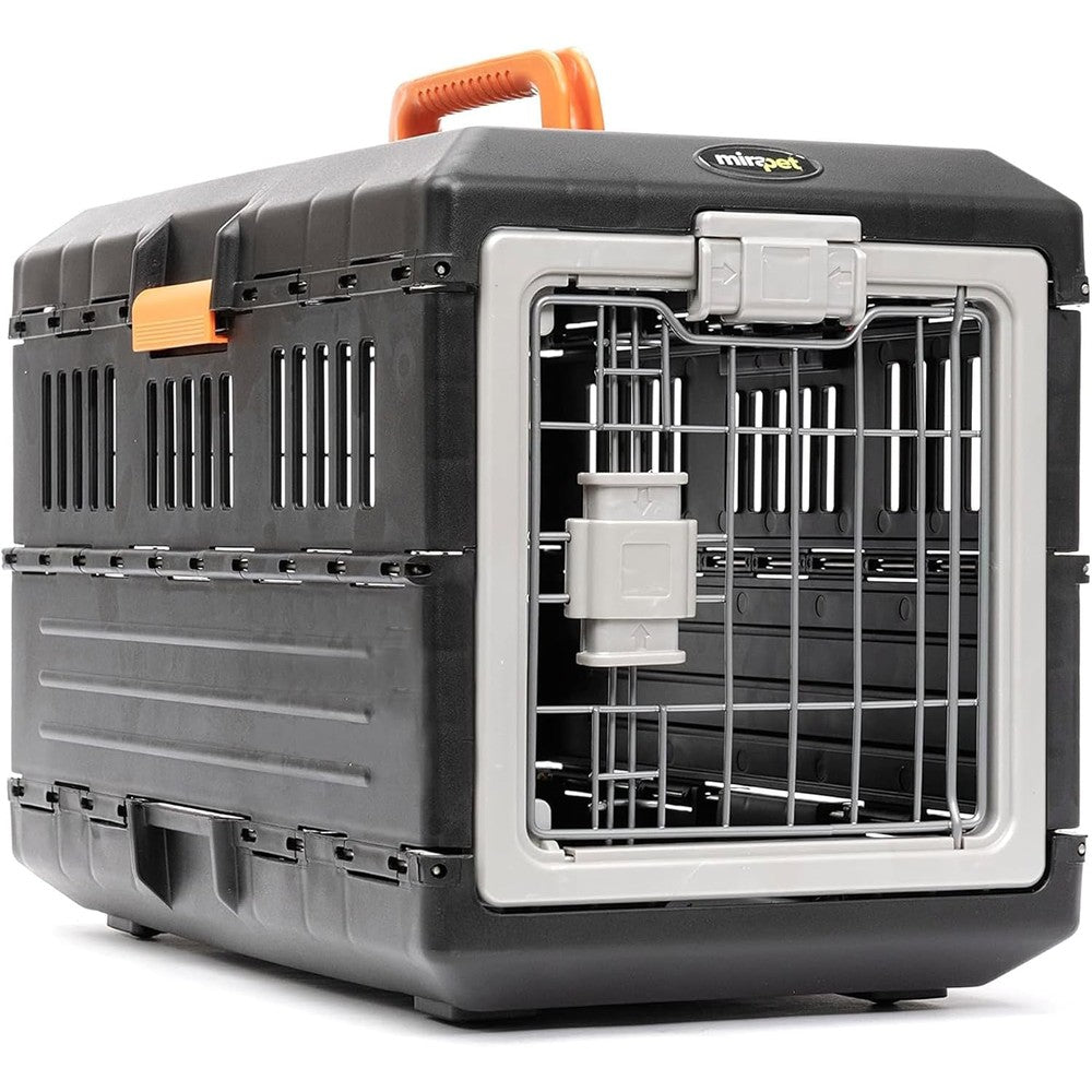 Mirapet Collapsible Hard Plastic Pet Carrier And Crate Portable Kennel For Small Cats And Dogs 21.5 Inches Long By 12 Inches Wide By 14 Inches High